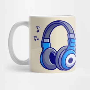 Headphones With Notes Cartoon Mug